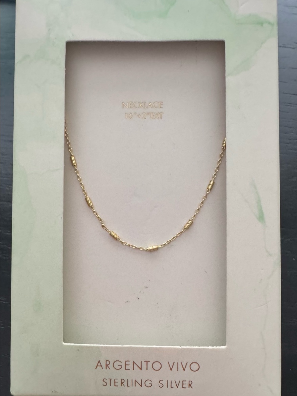 Argento Vivo Gold Tone - Sterling Silver Necklace 16"+2" Extender